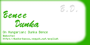 bence dunka business card